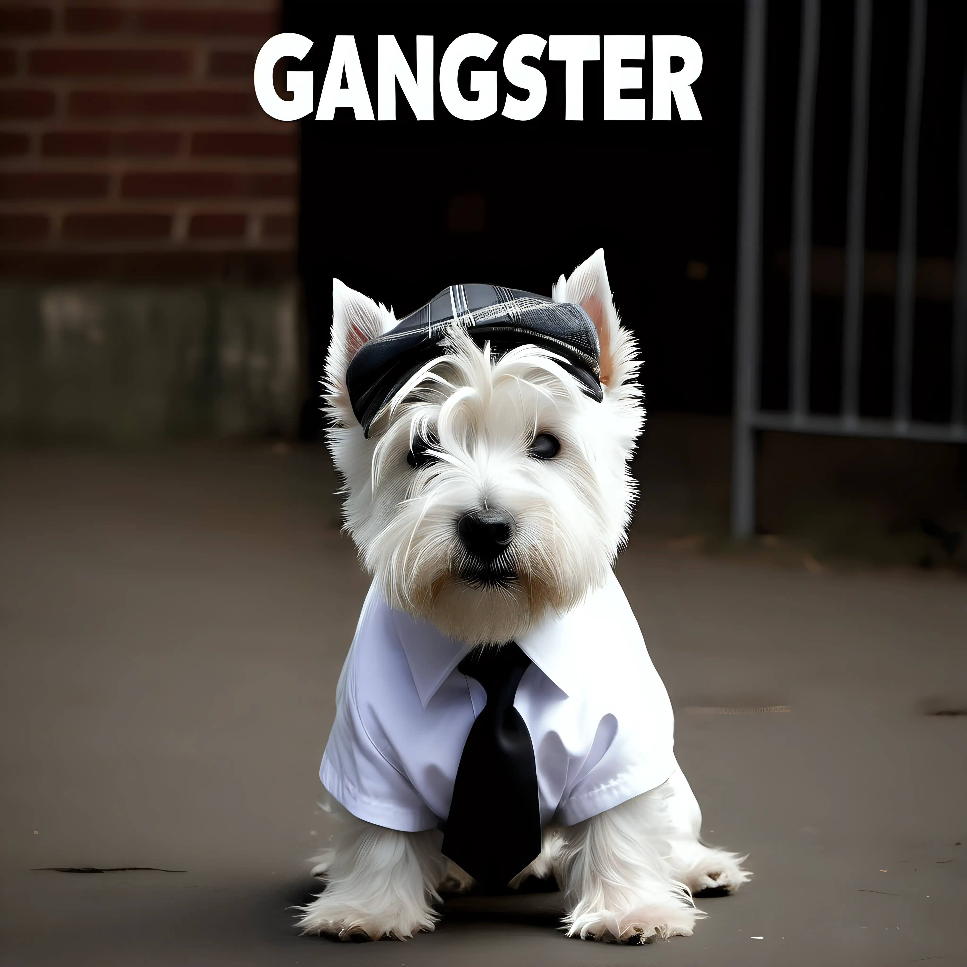 Humorous Gangster West Highland Terrier Dog with Attitude