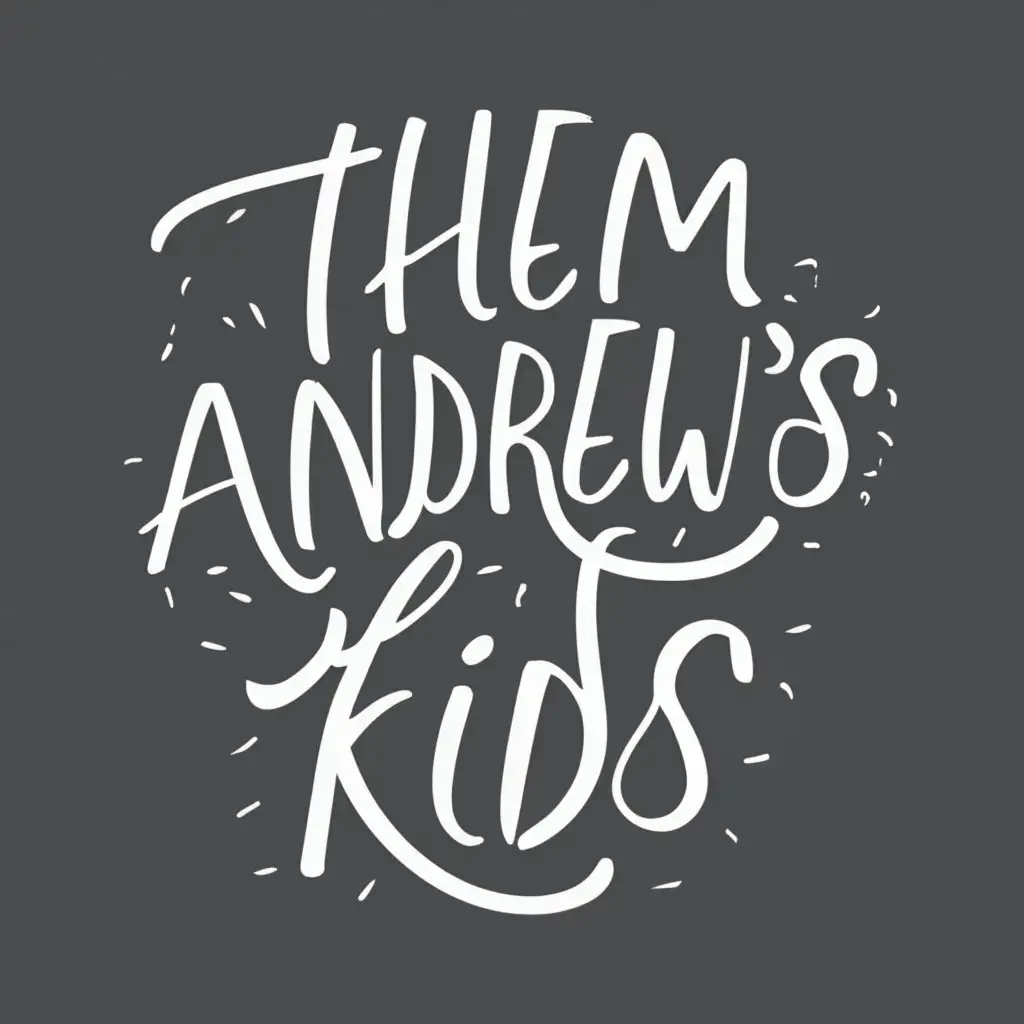 logo, Black brother and sister, with the text "Them Andrews Kids", typography, be used in Education industry