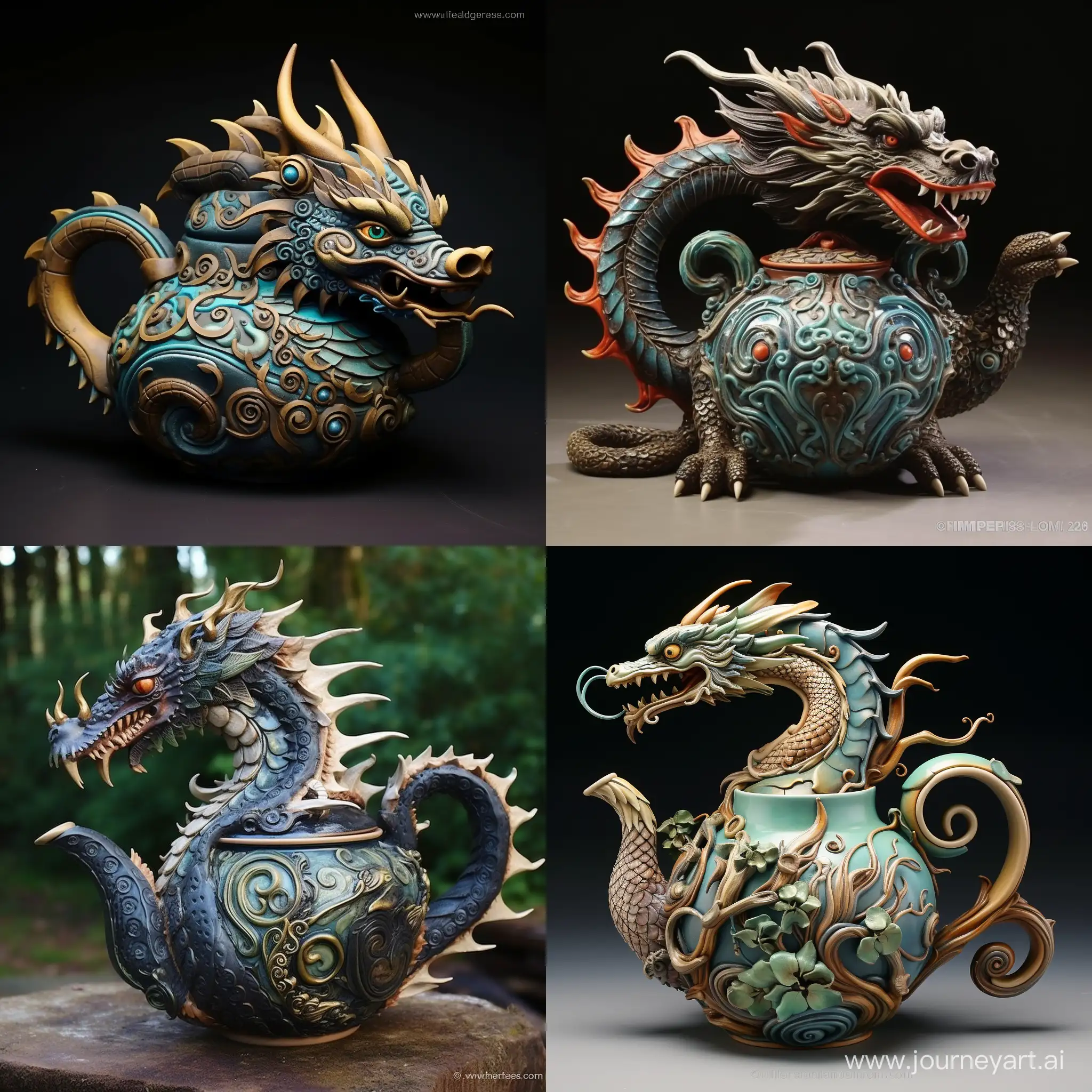 Чайник-дракон. Керамика.