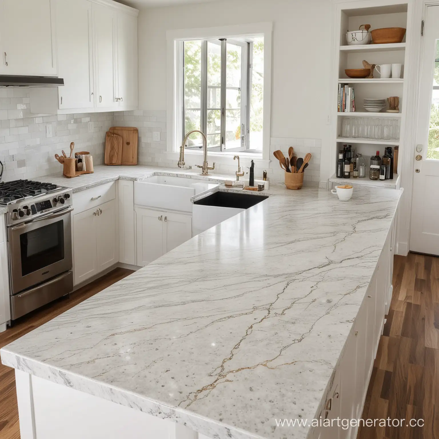 Modern-White-Kitchen-with-Stone-Countertop