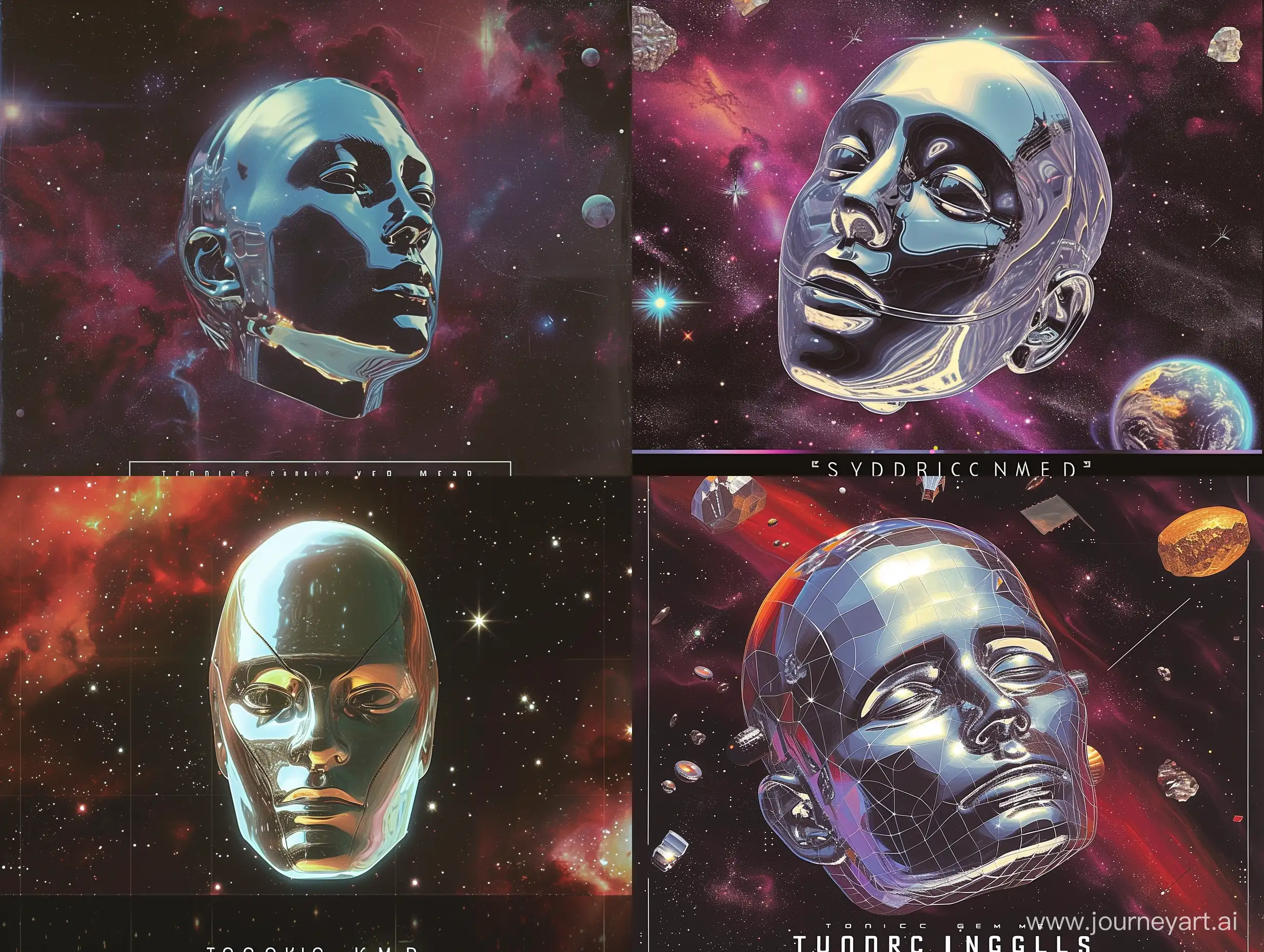 Retro-Synthwave-Space-Art-Giant-Silver-Head-in-70s-and-80s-Vintage-Aesthetic