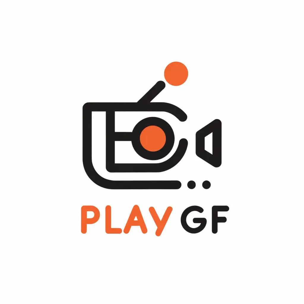 a logo design,with the text "playgf•com", main symbol:cam girl,Moderate,clear background