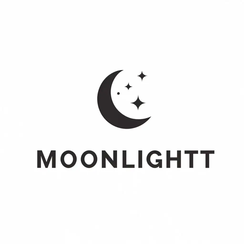 a logo design,with the text "moonlight", main symbol:moon,Moderate,clear background