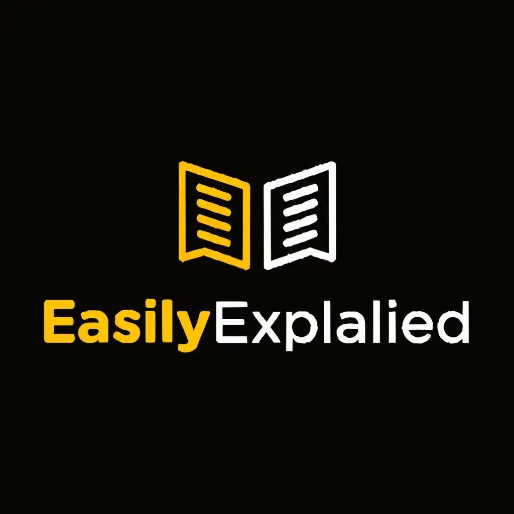 a logo design,with the text "EasilyExplained", main symbol:book,Moderate,clear background