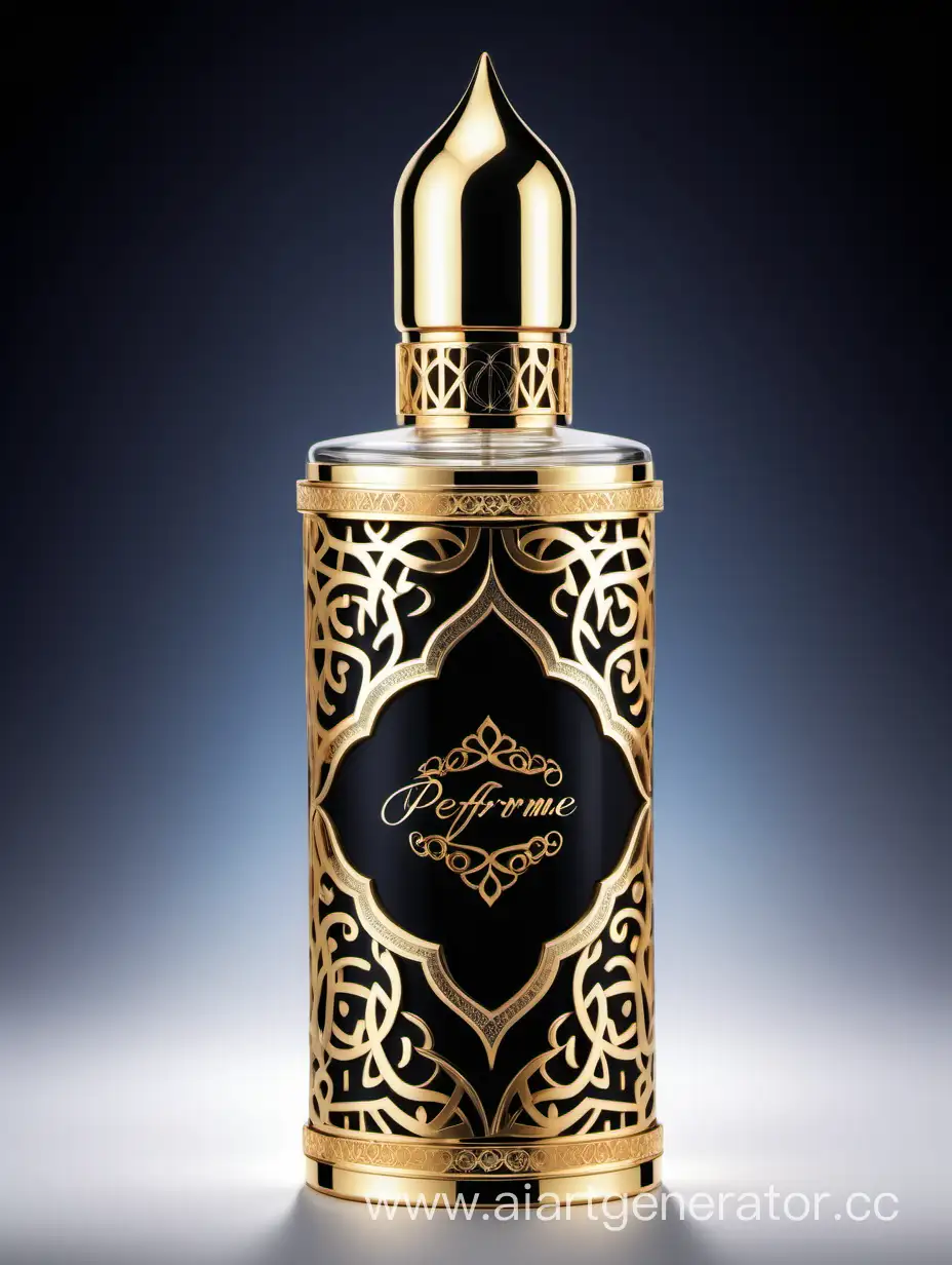 Luxury Perfume decorative with Arabic calligraphic ornamental long double height cap