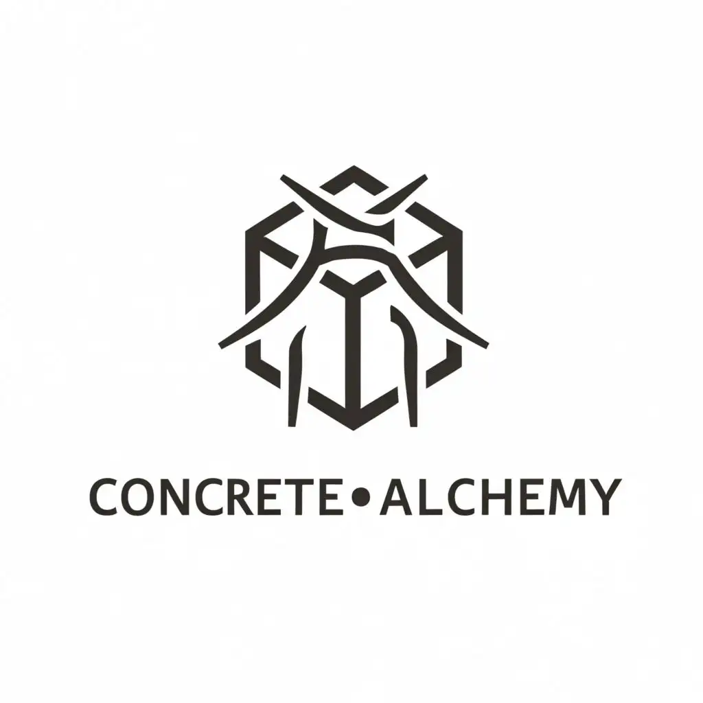 a logo design, with the text "Concrete Alchemy", main symbol: A concrete block, Moderate, clear background