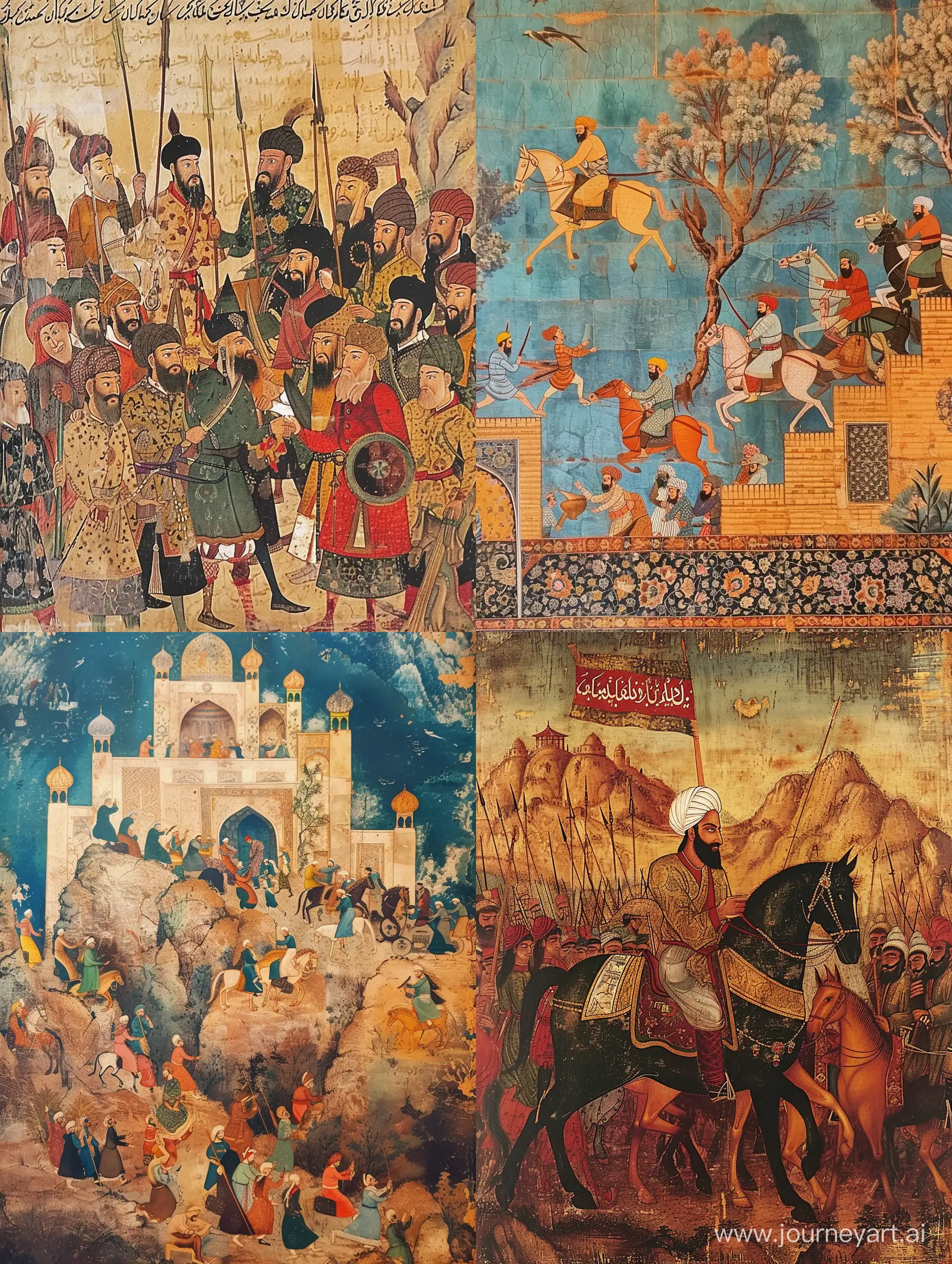 Vibrant-Iranian-History-Mural-in-34-Aspect-Ratio