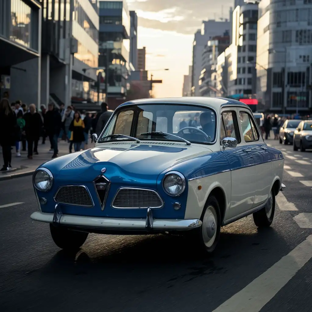 Car on city pure Trabant cleaning background