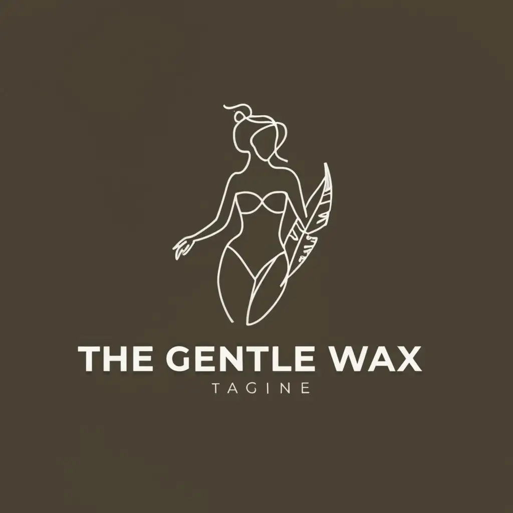 LOGO-Design-for-The-Gentle-Wax-Elegant-Text-with-Bikini-and-Feather-Symbol