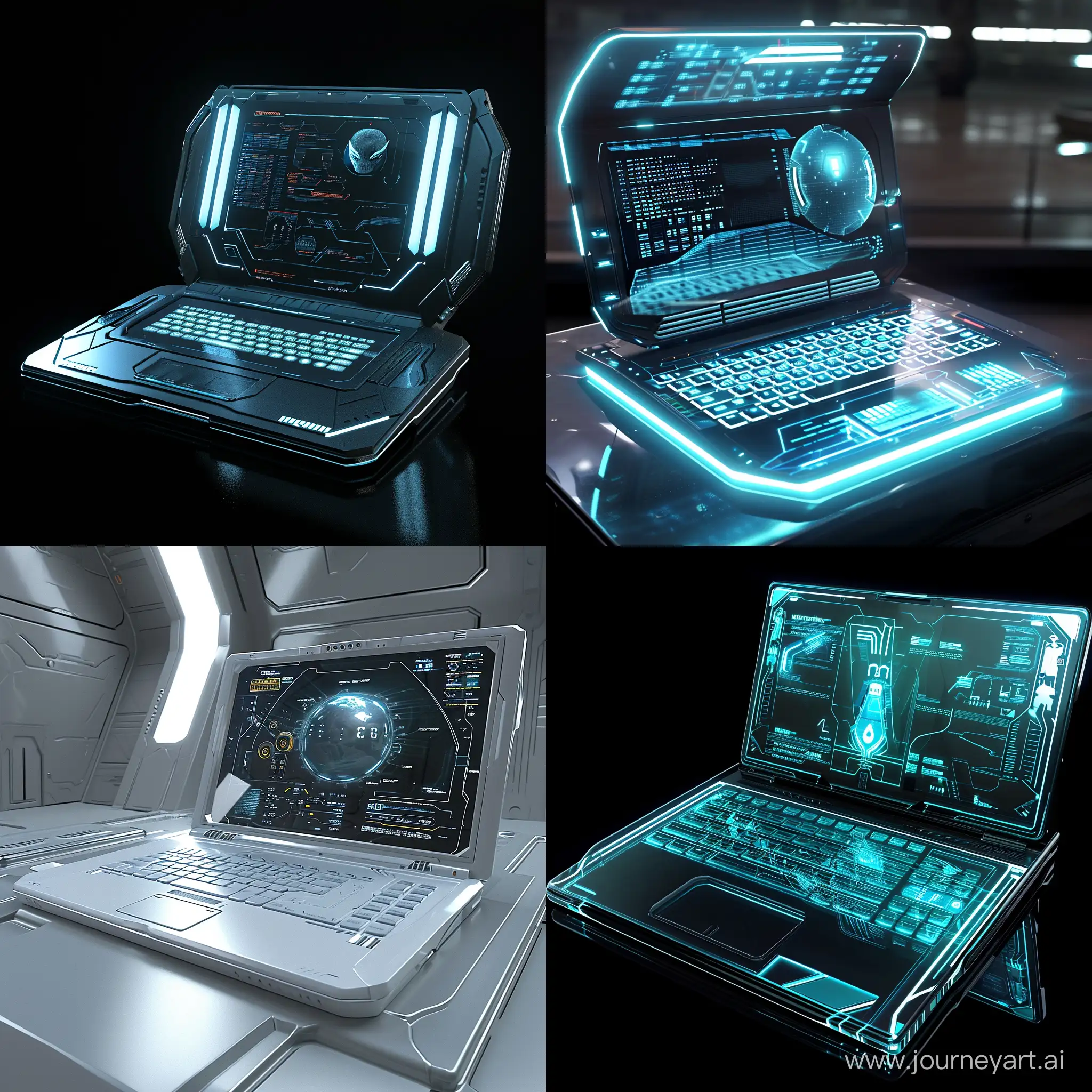 Futuristic laptop, phantasy --v 6