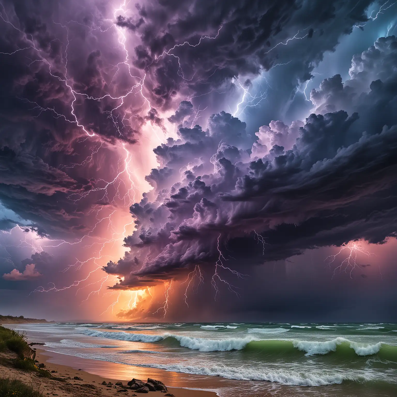 contemporary colorful picture of a storm