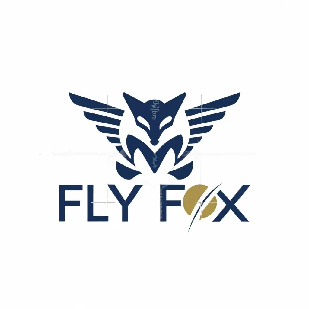 a logo design,with the text "Fly Fox Logo", main symbol:winged fox logo concept with a unique, luxurious futuristic and modern style. The logo is easy to remember and easy to apply in various media,Moderate,be used in Travel industry,clear background
