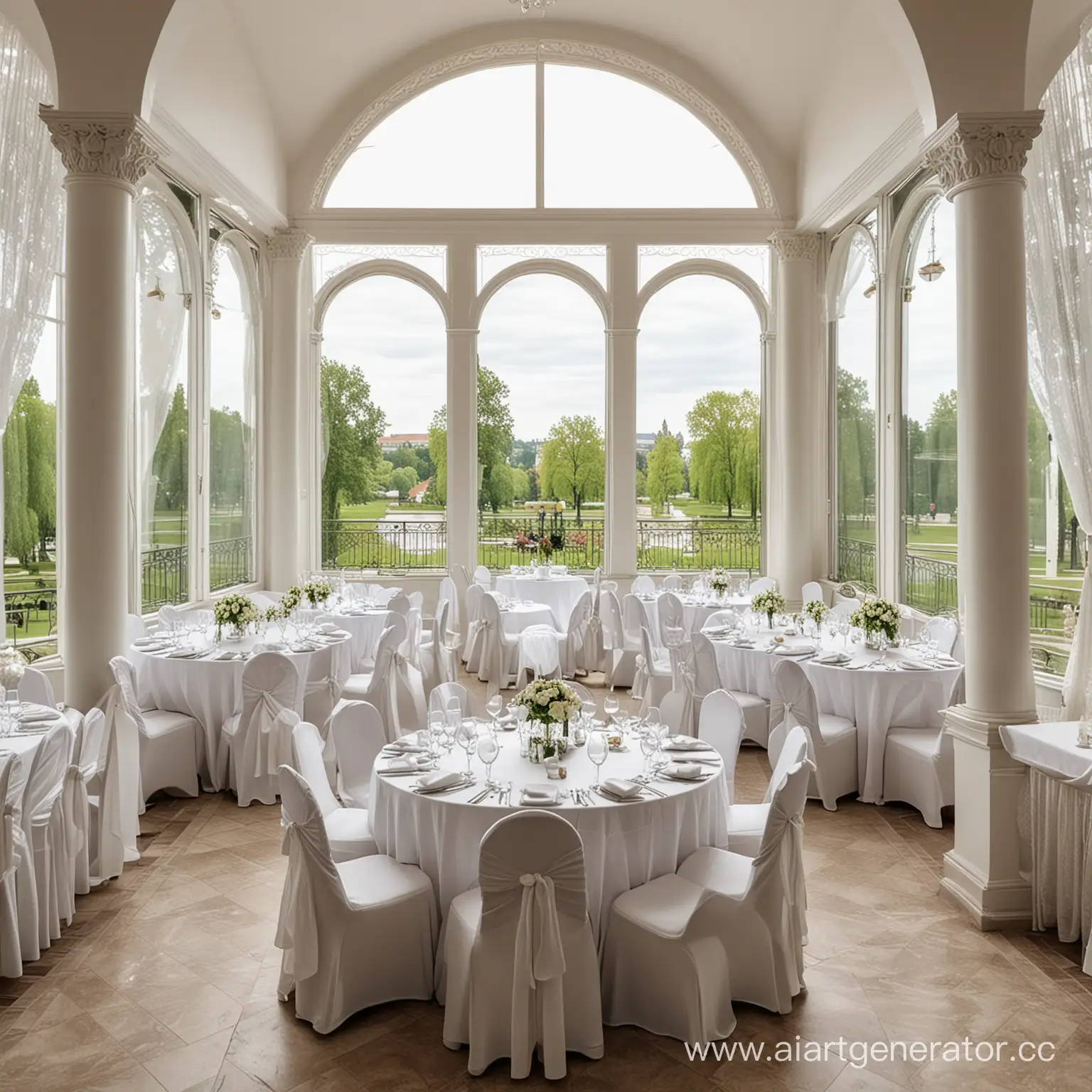 Elegant-Wedding-Buffet-with-Palace-Views-and-Park-Surroundings