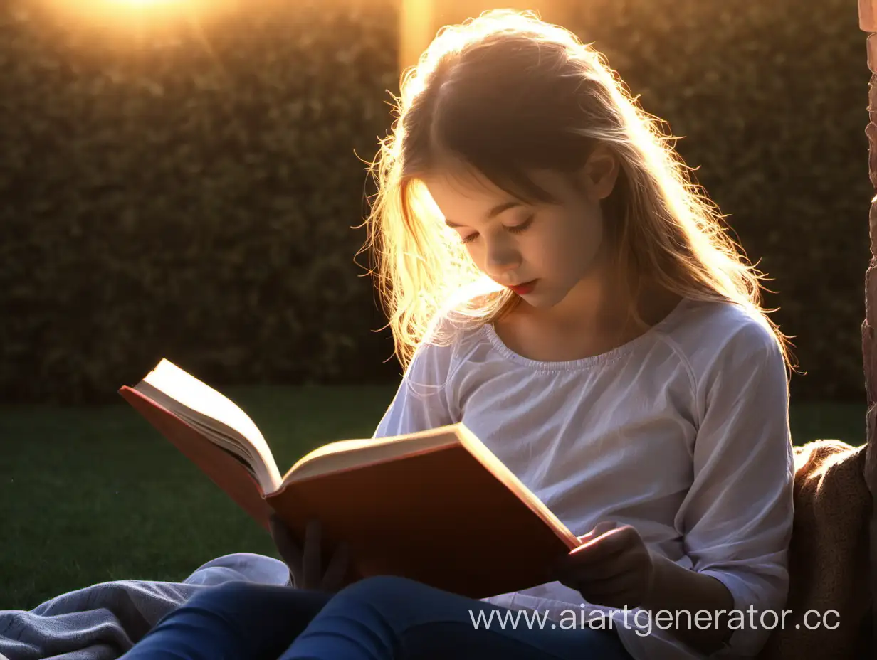 Serene-Girl-Reading-a-Book-in-Sunlight