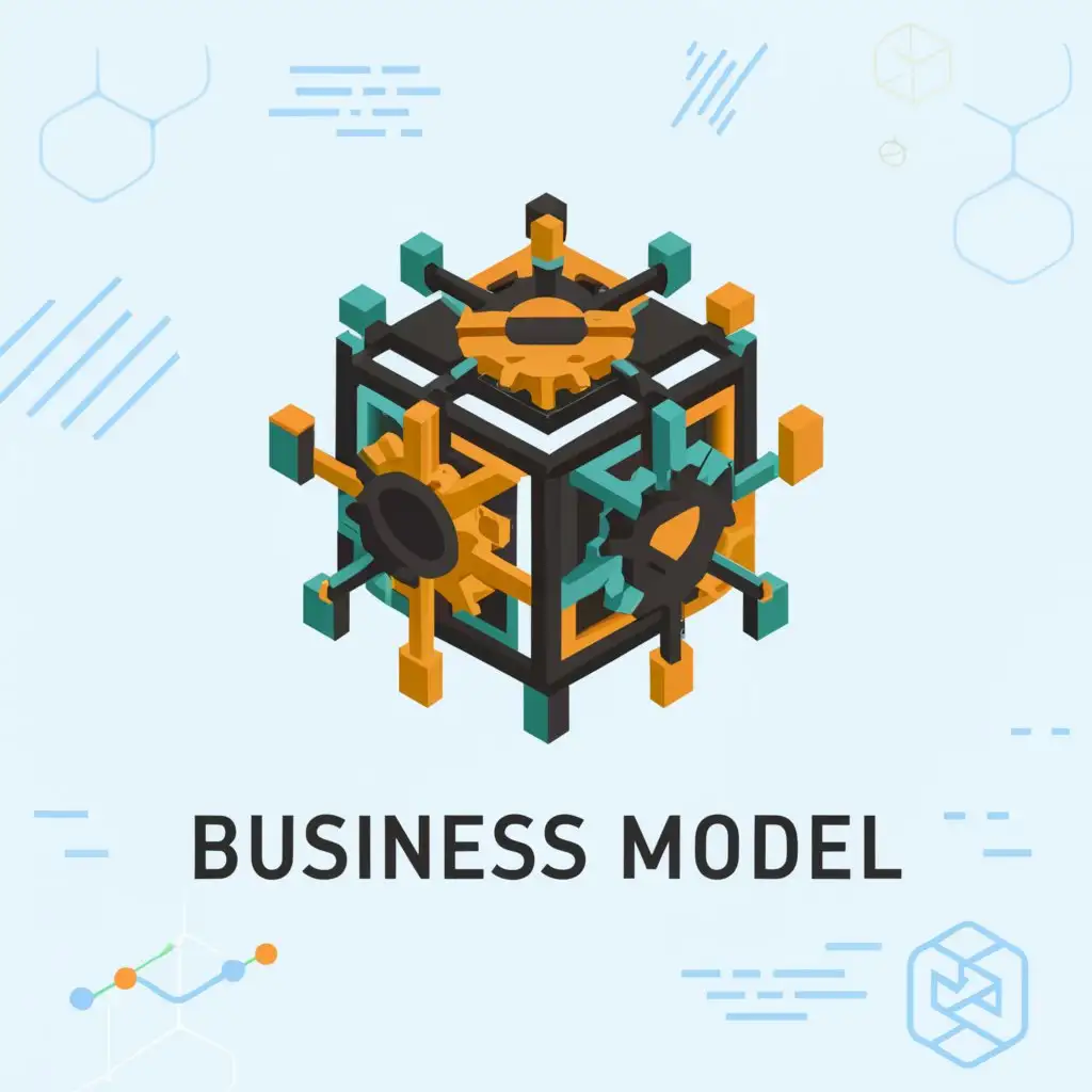 a logo design,with the text "Business Model", main symbol:Building the right solution,complex,clear background