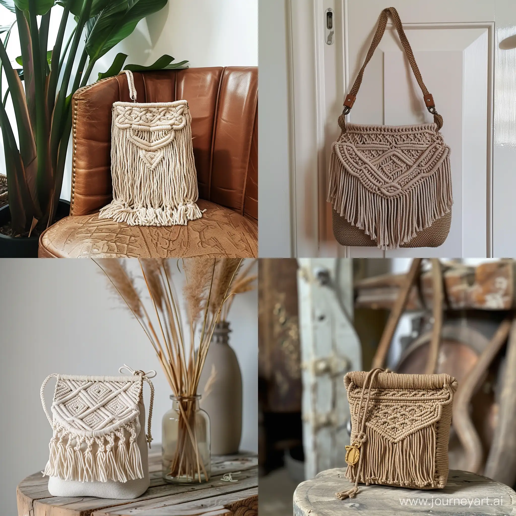 Colorful-Macrame-Bag-Hanging-from-a-Wooden-Hook