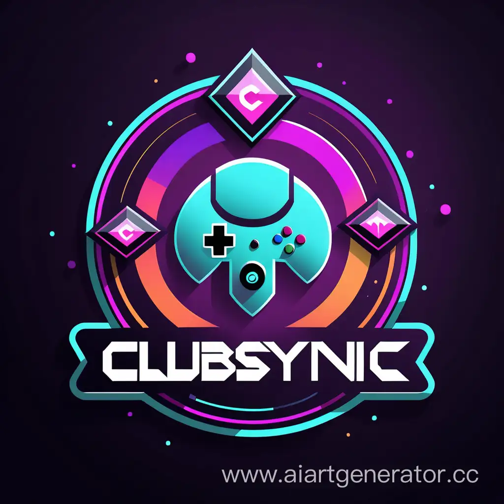 Logo for online platform "ClubSync" that allows gamers to book gaming time at their favorite clubs