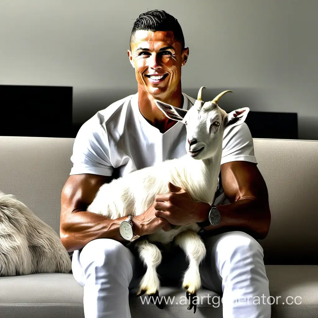 Cristiano-Ronaldo-Relaxing-with-a-Cute-Goat-on-the-Couch