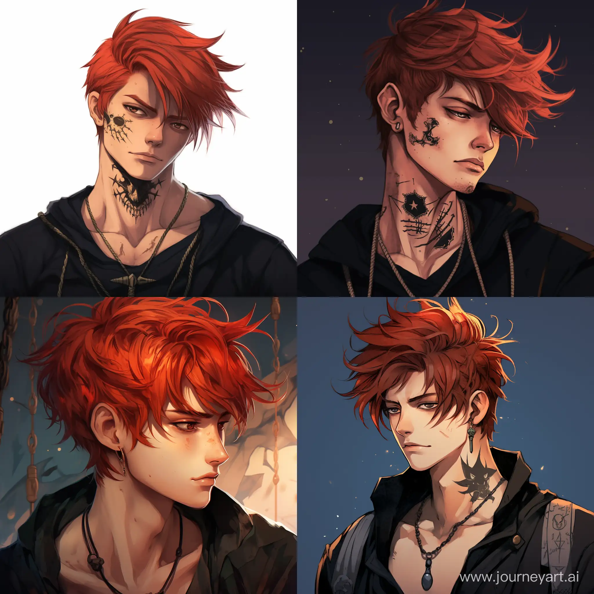 Adventurous-Redhead-Anime-Pirate-with-Tattoos-and-Short-Hair