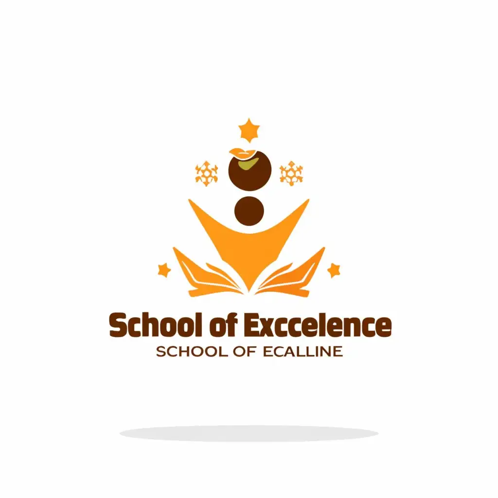 a logo design,with the text 	extit{School of excellence, مدرسة الامتياز}, main symbol:kid, mapple, star, snow, ,Minimalistic,be used in Education industry,clear background}
