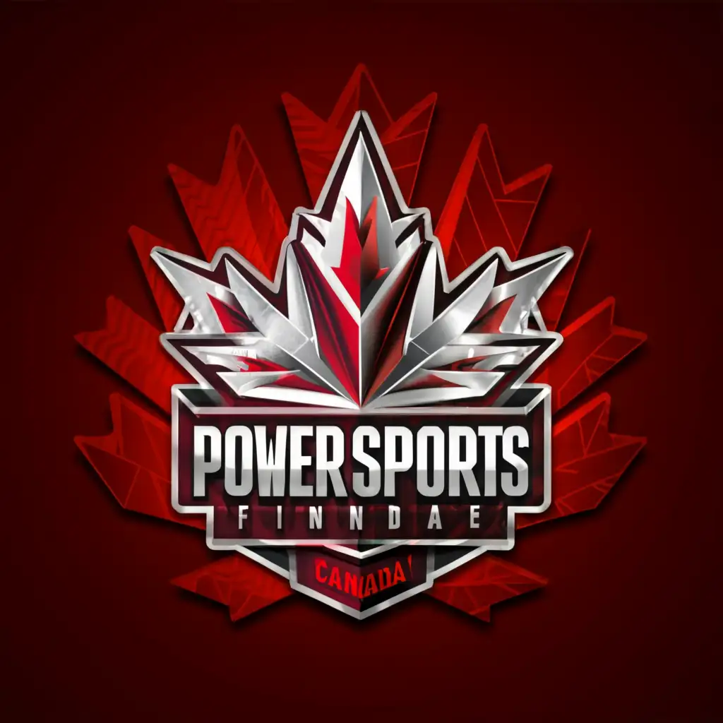 LOGO-Design-For-Powersports-Finance-Canada-Bold-Text-with-Maple-Leaf-Symbol-on-Clear-Background