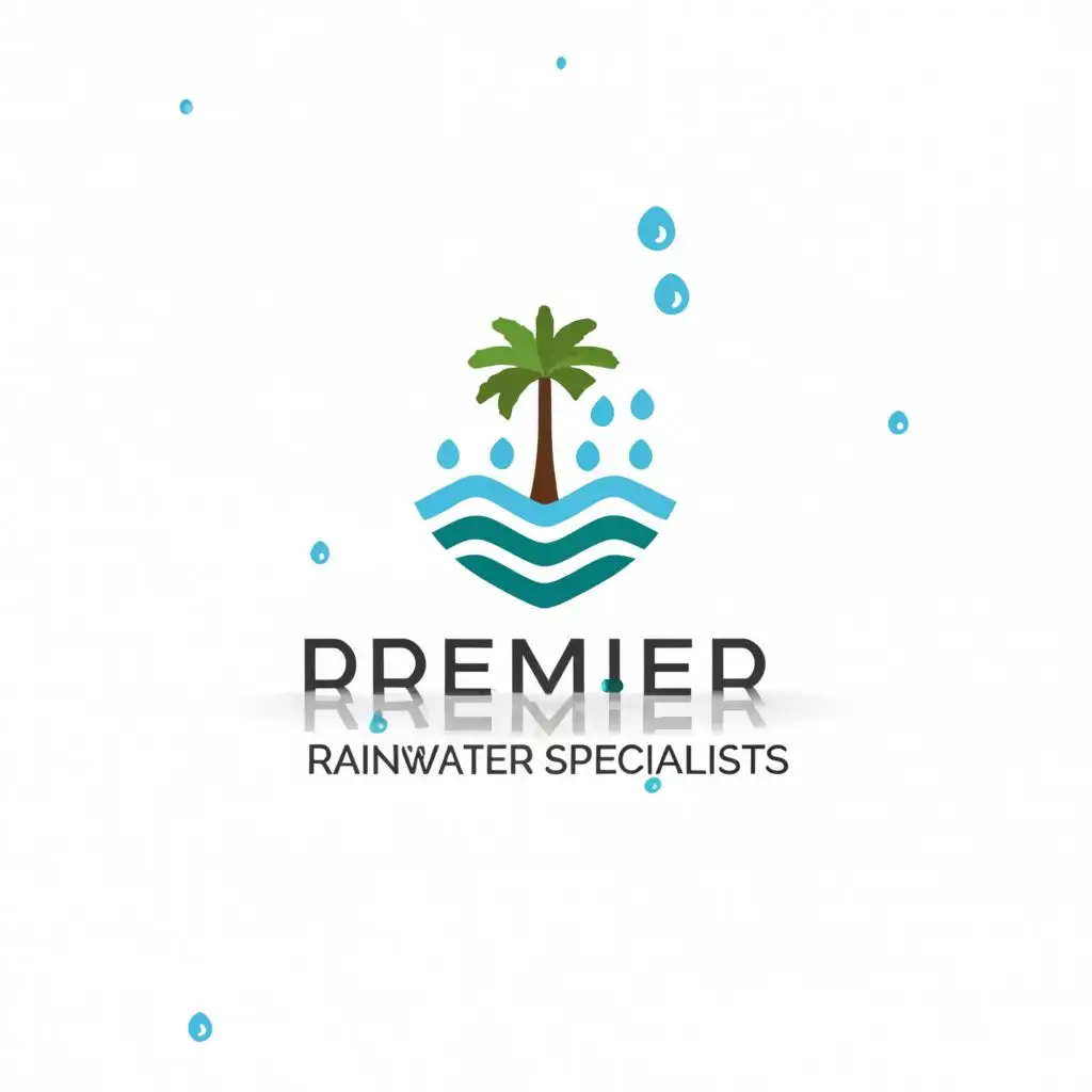 a logo design,with the text "Premier Rainwater Specialists  ", main symbol:Oasis,Minimalistic,clear background