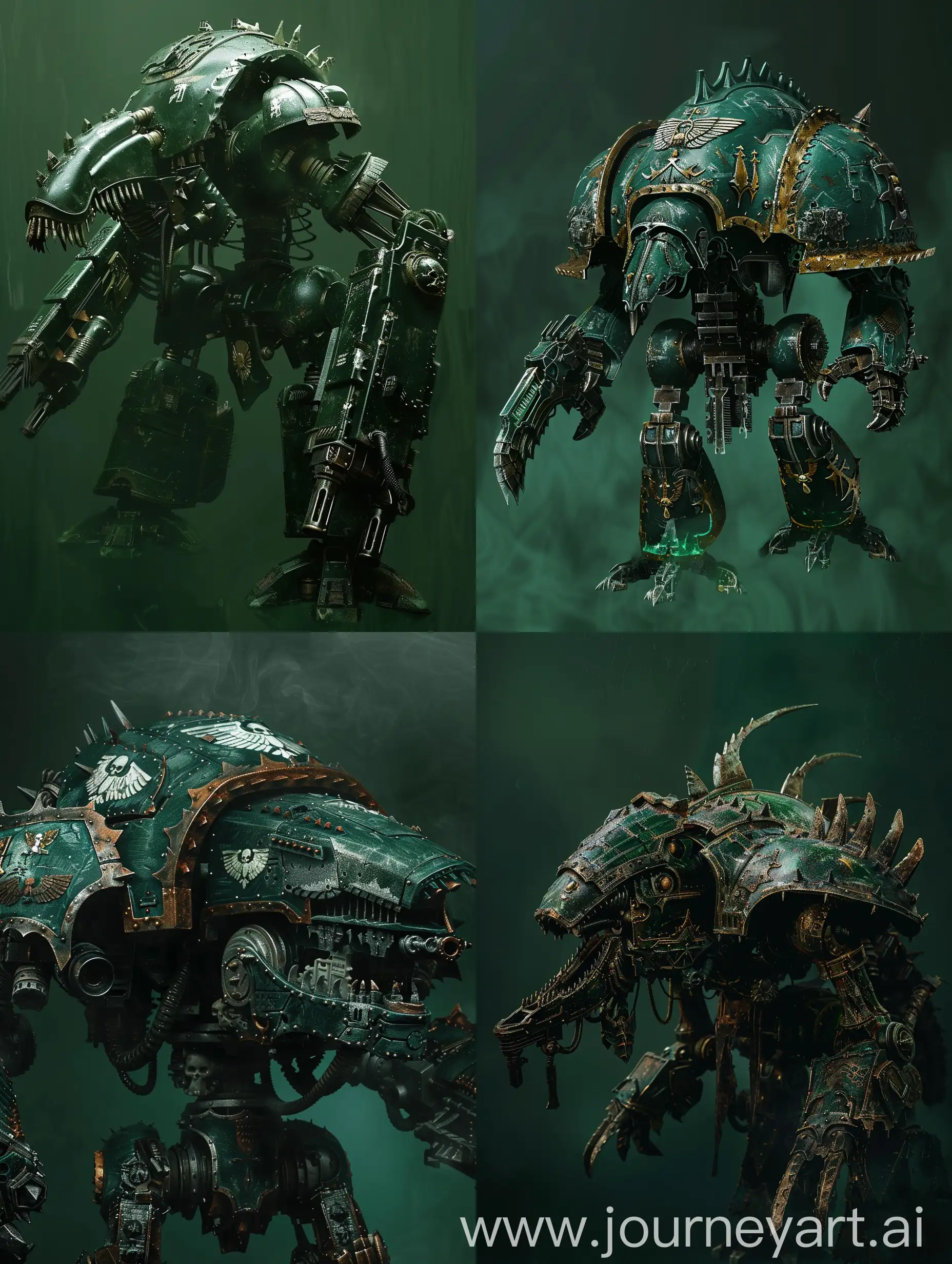 Warhammer-40k-Titan-Castigator-in-Dark-Green-Environment