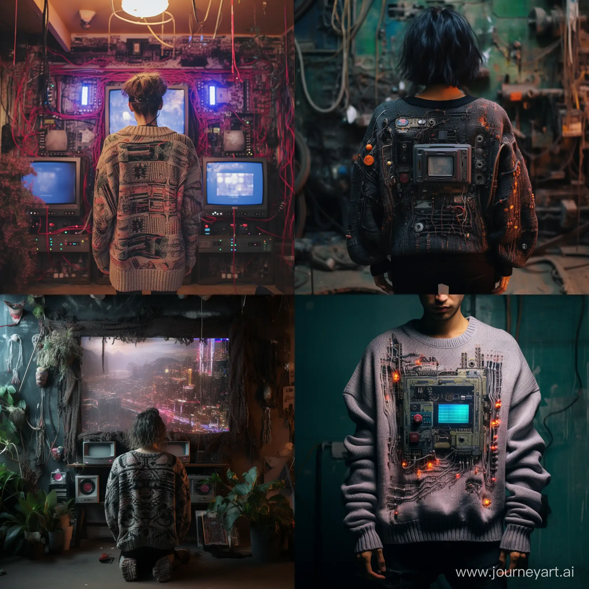 Cyberpunk-80s-Oversize-Knitted-Sweater-with-World-Control-Imagery