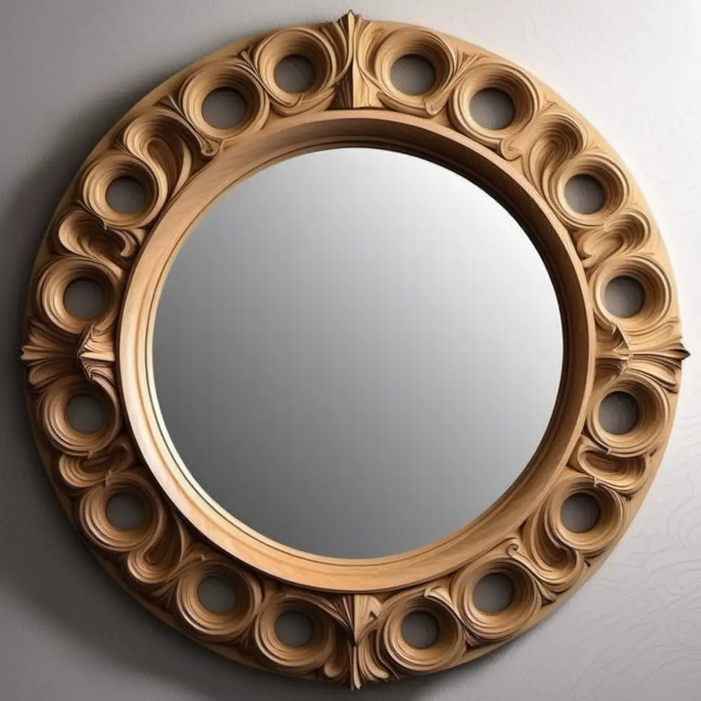 carved round mirrors in mdf and wood - easy designs