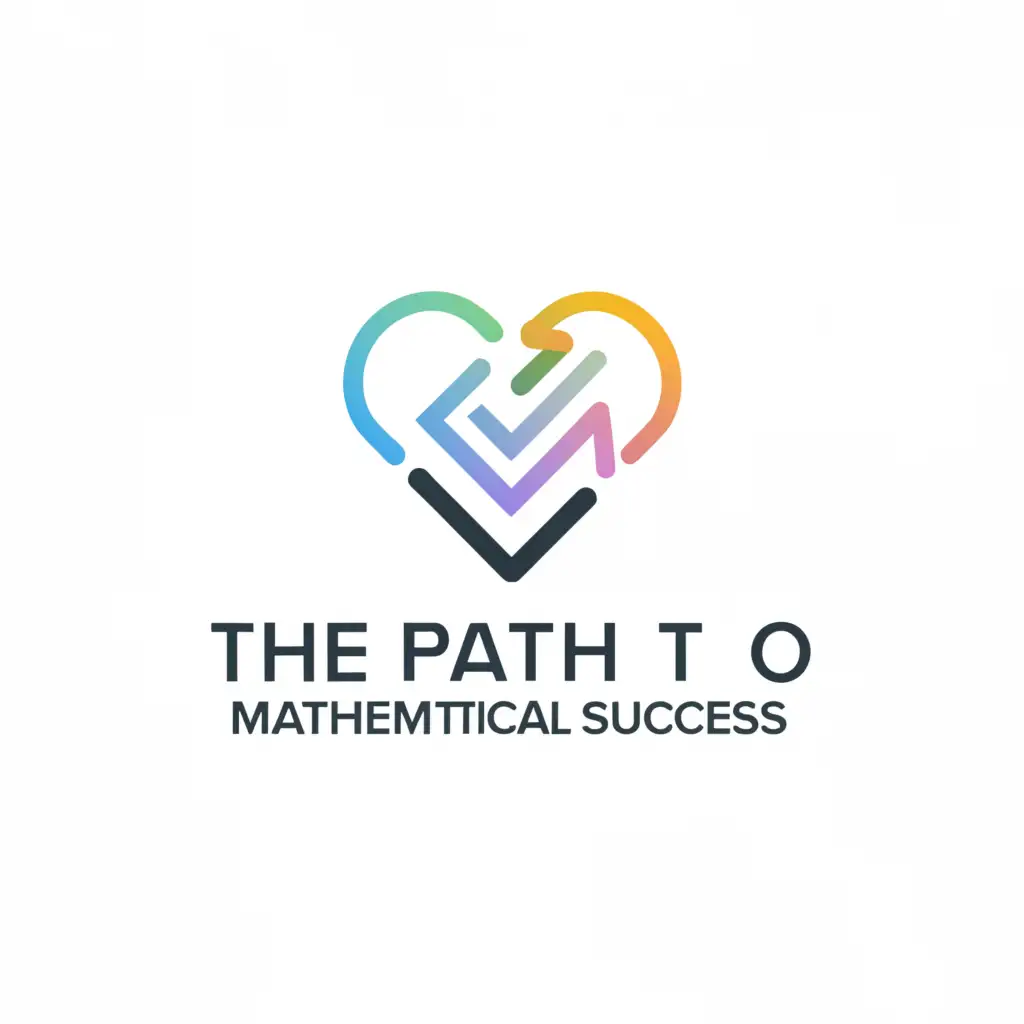a logo design,with the text "The path to mathematical success", main symbol:heart,Moderate,clear background