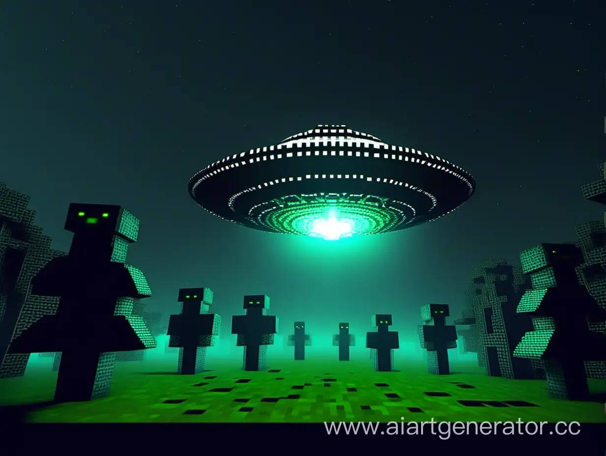 Terrifying-UFO-Encounter-in-Minecraft-Night