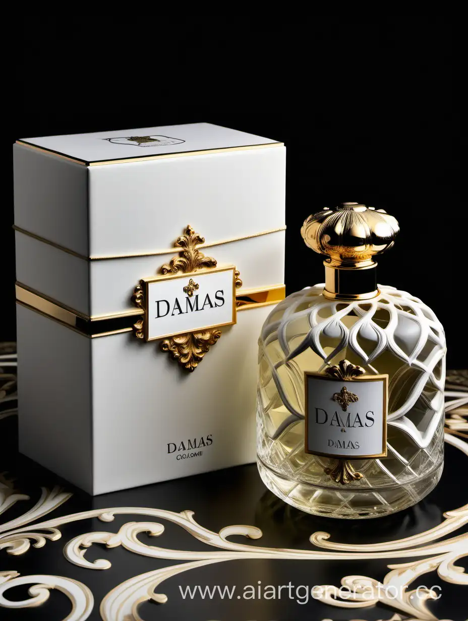 Damas-Cologne-Beside-Elegant-Baroque-White-Box-with-Golden-Accents