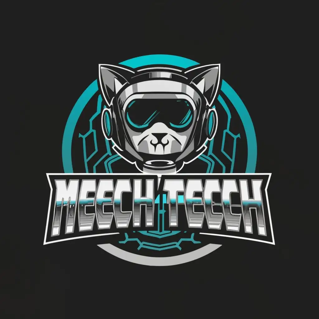 a logo design,with the text "Mech Tech", main symbol:tech cat smoking with fiber glass resin smiling working,Moderate,be used in Medical Dental industry,clear background