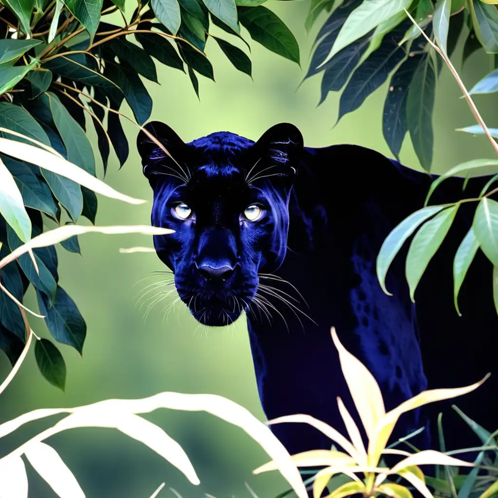 Majestic Panther Stealthily Observing from Bushes