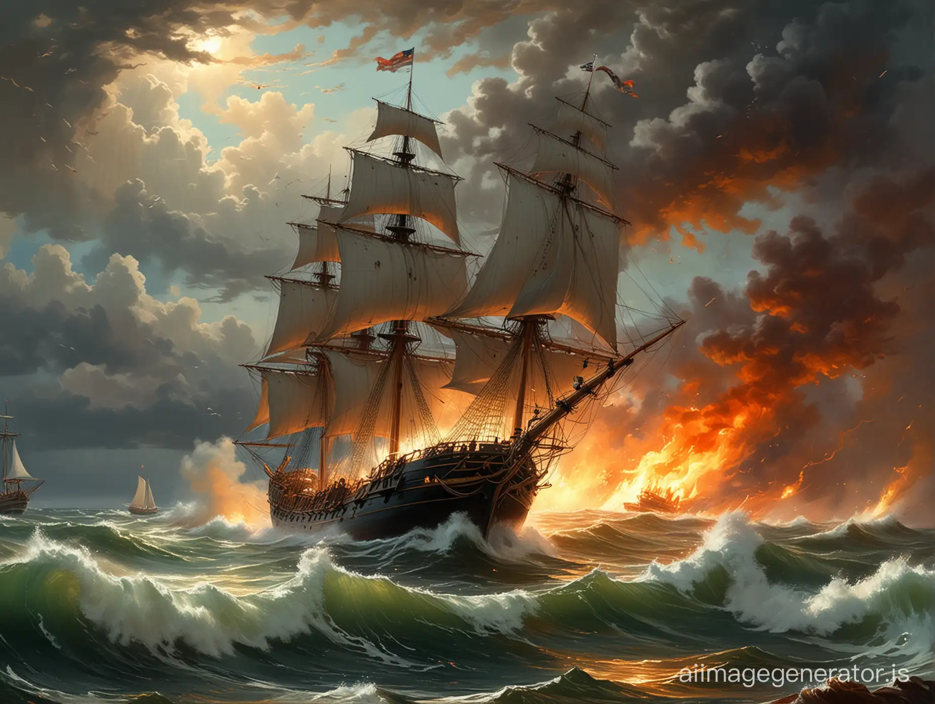 Dramatic-Maritime-Scene-Lighthouse-Guiding-Ship-Through-Stormy-Seas