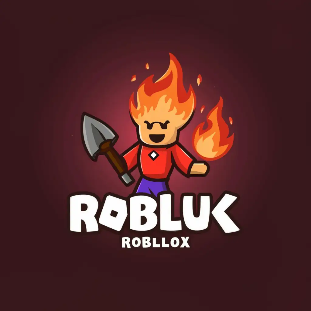 a logo design,with the text "Robluk Roblox", main symbol:Roblox games fire minecraft,Moderate,clear background