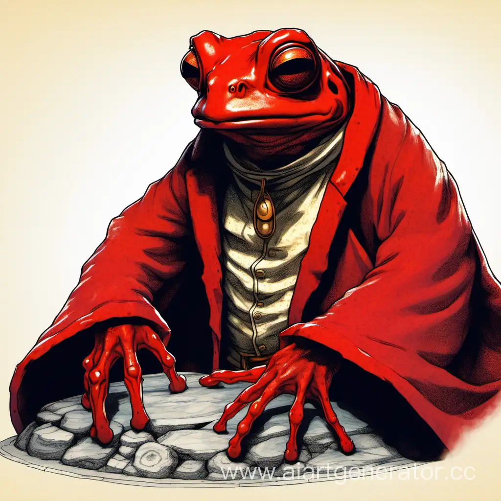 красный жабоподобный гуманоид в мантии 