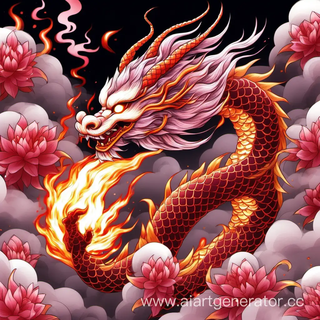  Китайский Дракон огонь сакура воздух ведьма 