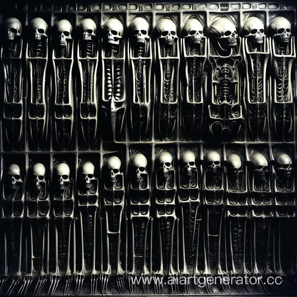 Eerie-Gigerinspired-Wall-of-Bones-Horror-Art