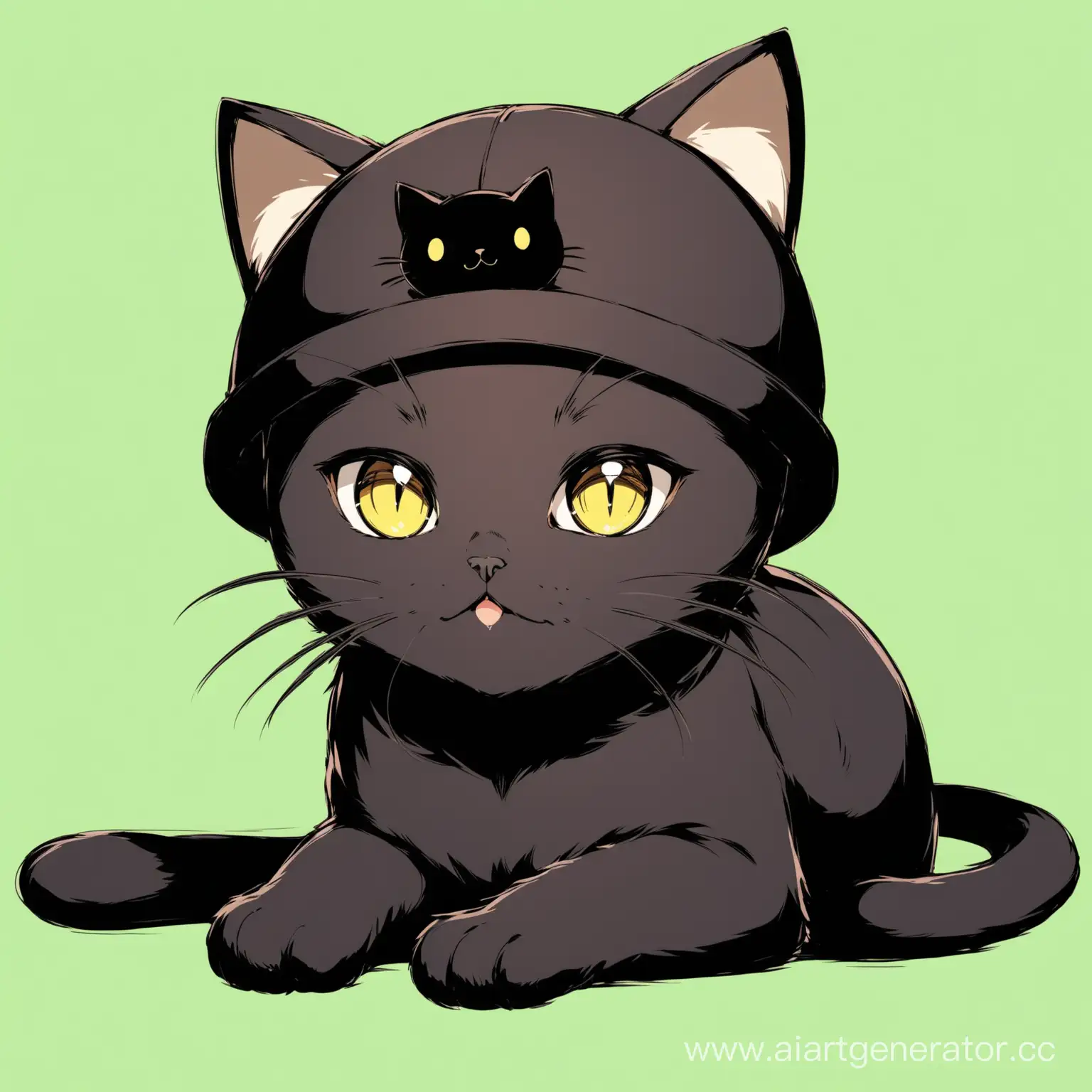 Adorable-Black-Cat-Wearing-a-Stylish-Hat