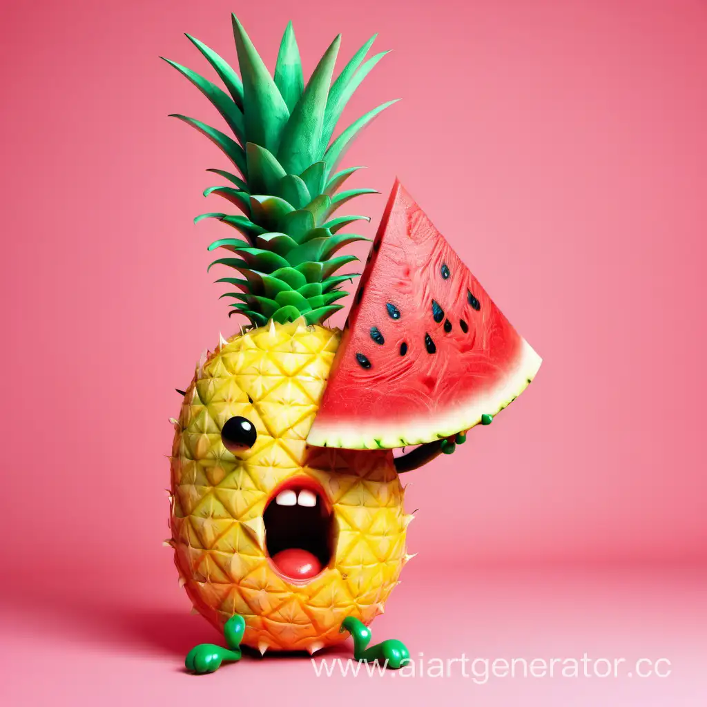 Pineapple-Eating-Watermelon-Whimsical-Fruit-Feast