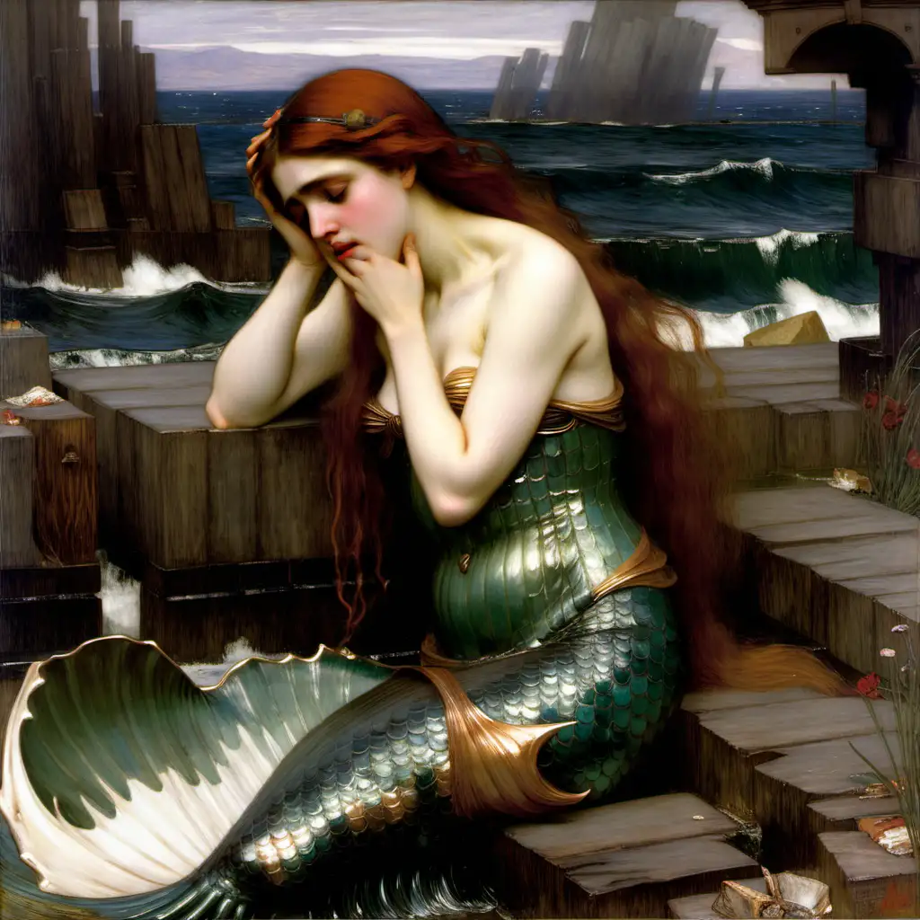 Crying mermaid william waterhouse