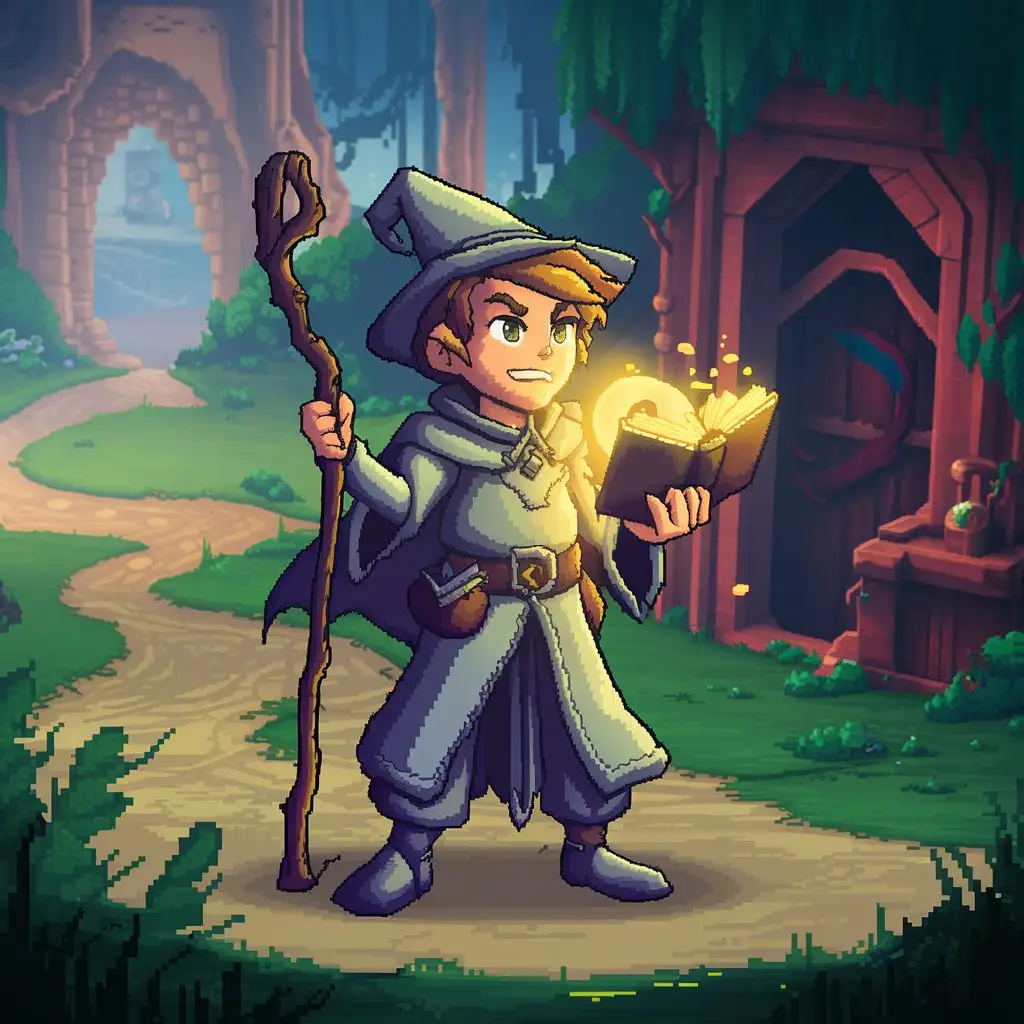 Pixel-Young-Wizard-Fantasy-Character-Design-for-2D-Game-Art