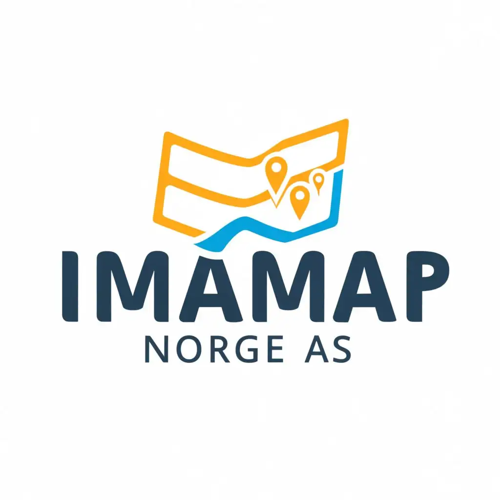 logo, map, with the text "imap norge as", typography, be used in Travel industry