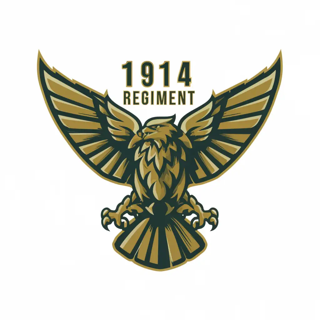 a logo design,with the text "1914 REGIMENT", main symbol:Eagle,Moderate,clear background
