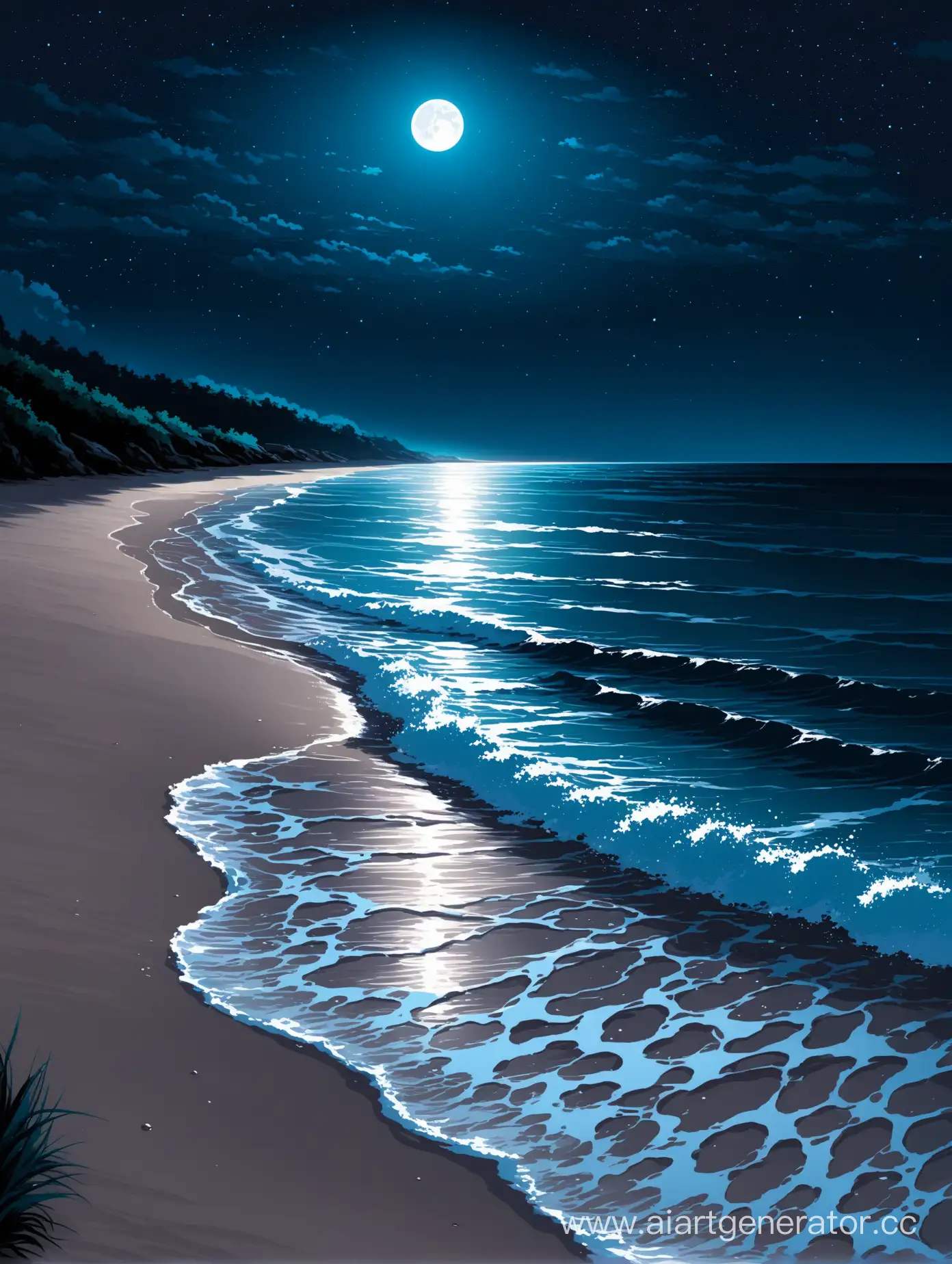 Ночное побережье моря