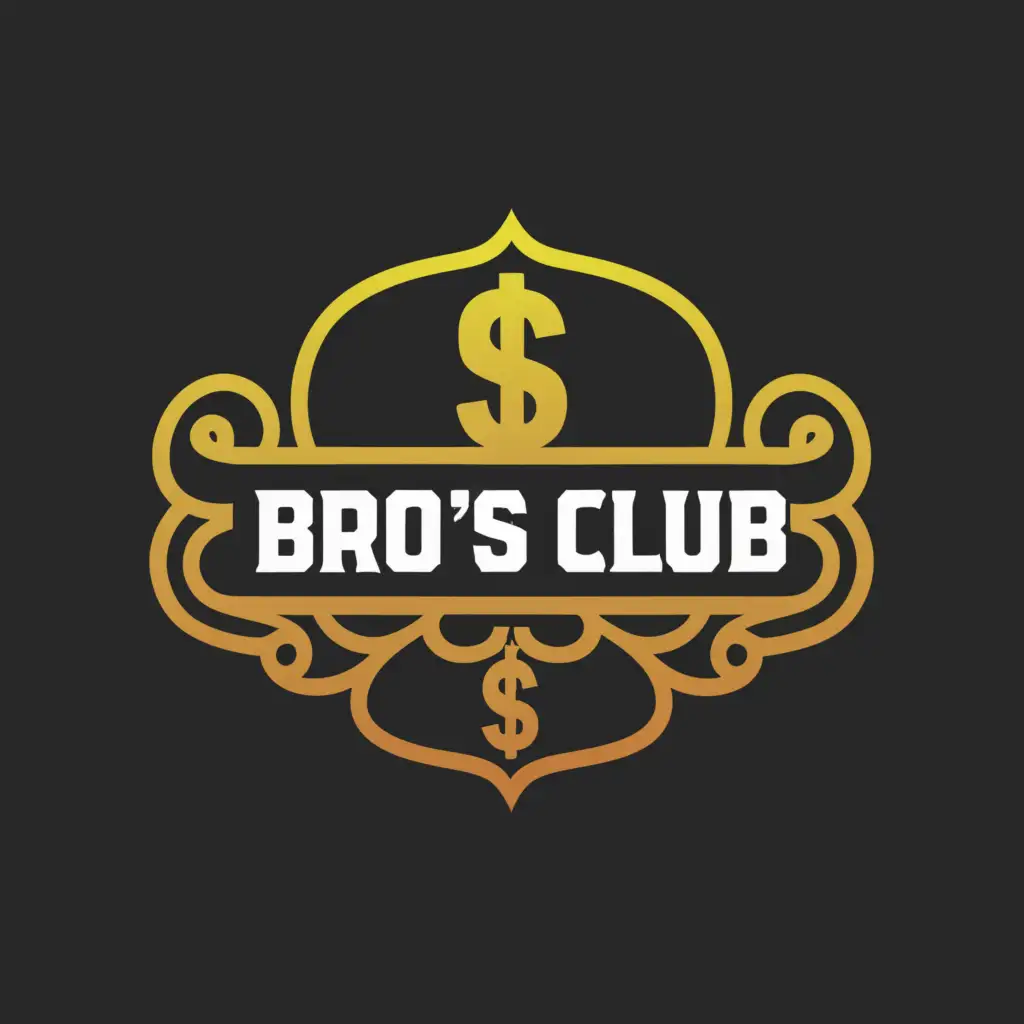 a logo design,with the text "Bro's Club", main symbol:Money,Moderate,be used in Finance industry,clear background