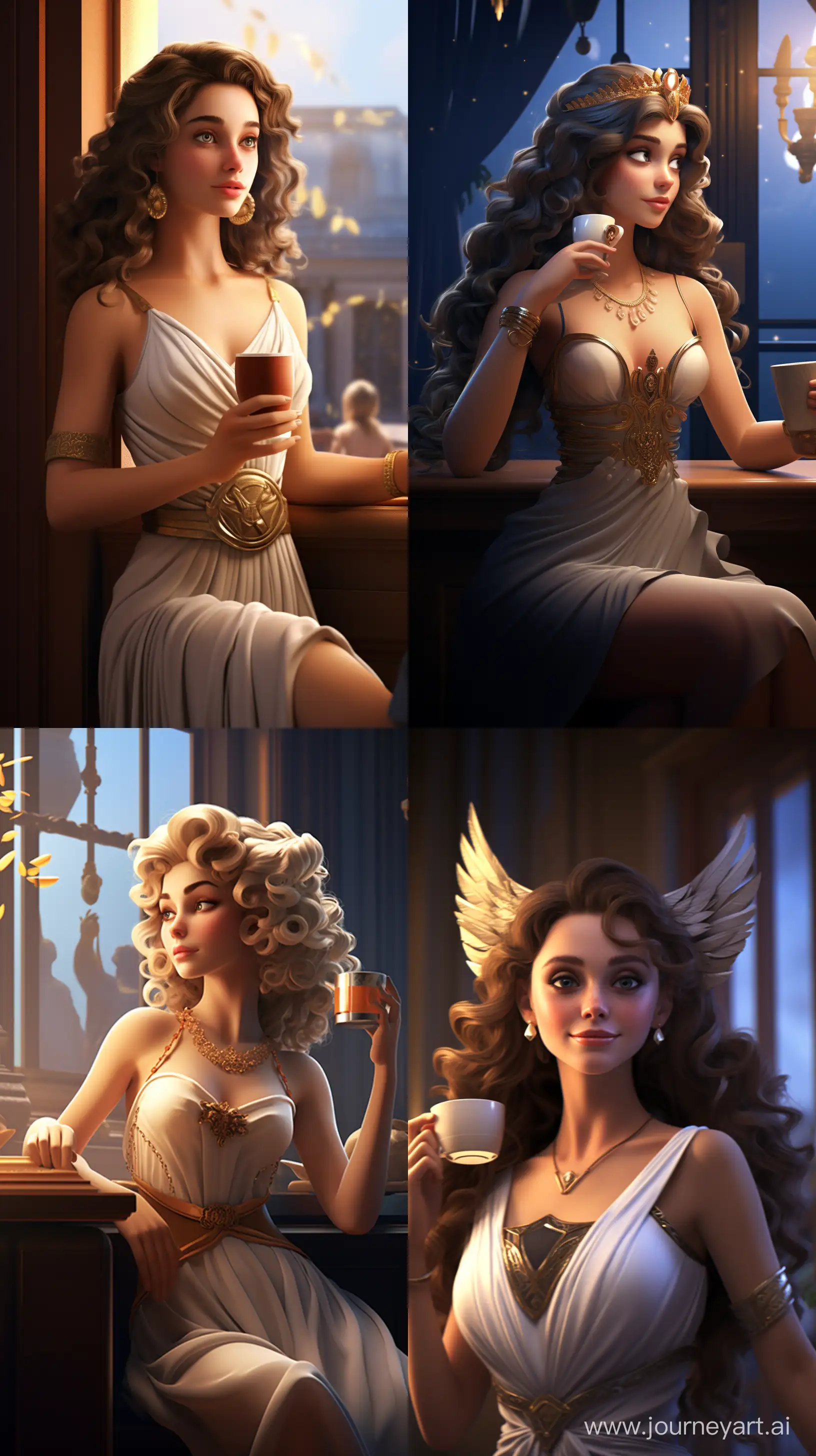 Greek-Goddess-Enjoying-Coffee-in-Stunning-3D-Animation-Pixar-Style