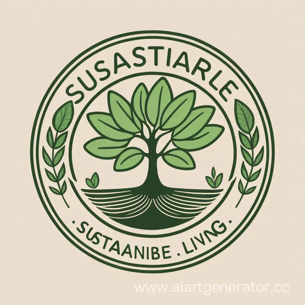 Logo Sustainable Living vector t-shirt design Use eco-friendly symbols and sustaina ble elements to encourage an eco-conscious lifestyle.