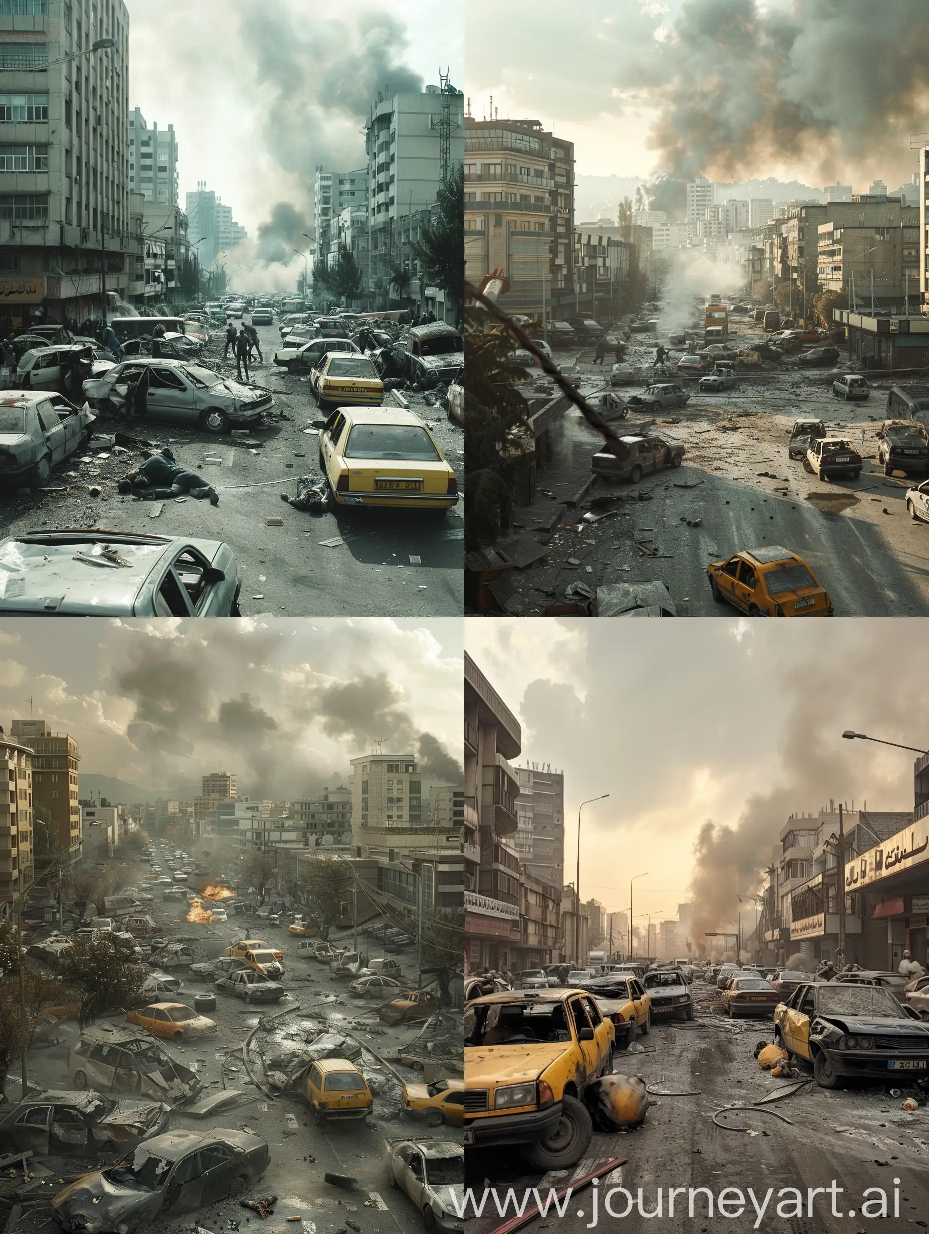Apocalyptic-Scene-Zombies-Roaming-Through-Destroyed-Tehran-City